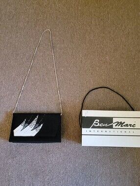 Vintage Ben Marc International Black & White Evening Bag Purse